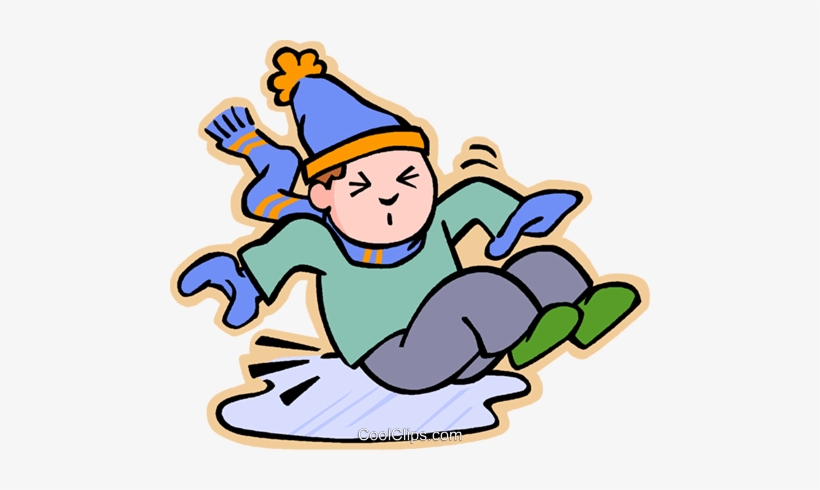 Boy Slipping On Ice - Slipping On Ice Clipart, transparent png #2021173