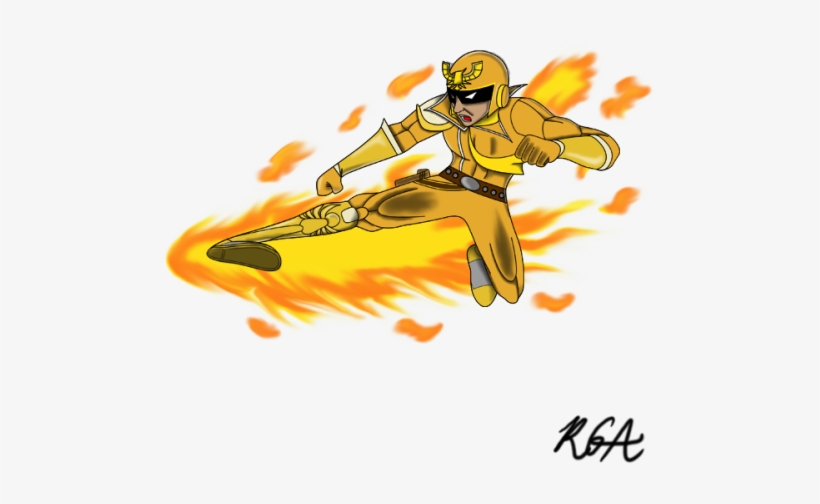 “ Golden Captain Falcon, Falcon Kicking His Way Into - Illustration, transparent png #2021818