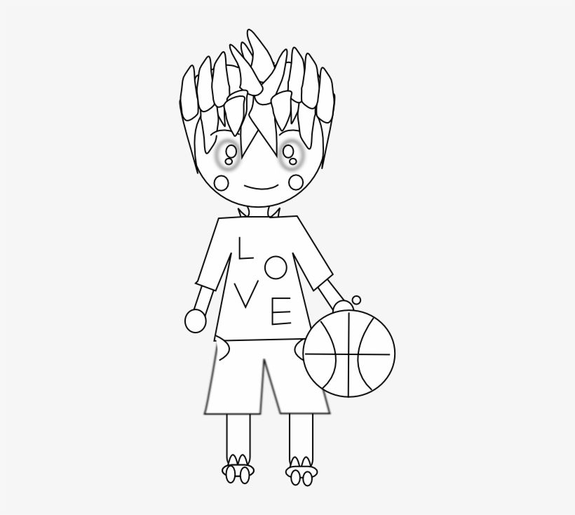 Anime Character Art 51 Black White Line Art 555px - Clip Art, transparent png #2024389