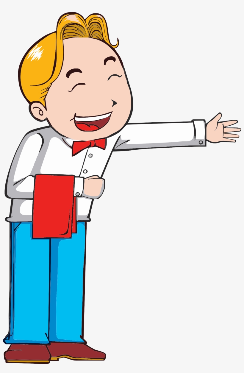 Banner Free Stock Waiter Download Clip Art To The Restaurant - 服務員 卡通, transparent png #2025093