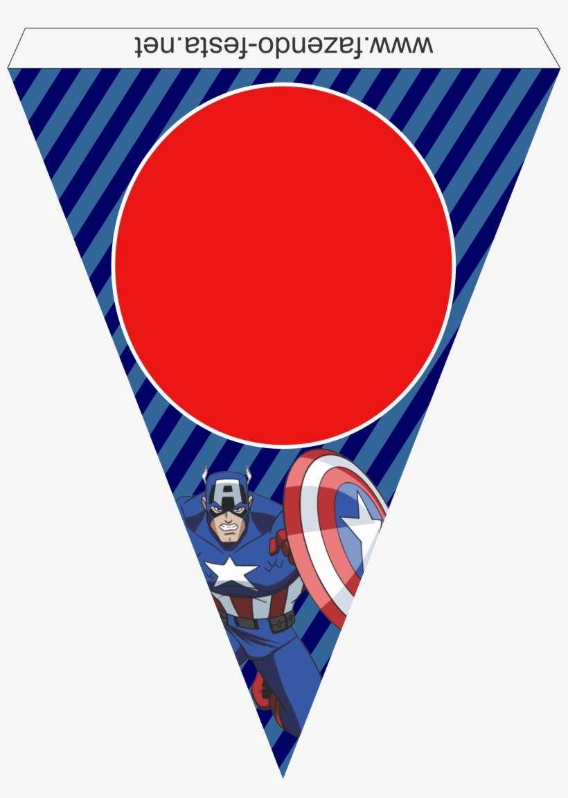 Decoracion De Capitan America, Capitan America Cumpleaños, - Bandeirola Capitão America, transparent png #2025745