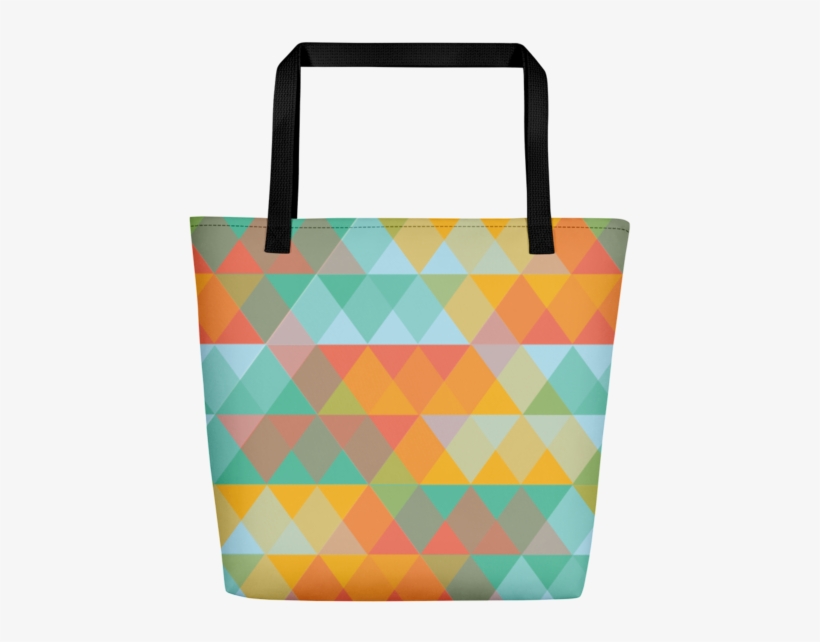 Multi Colored Abstract Triangle Geometric Pattern Beach - Bag, transparent png #2026260