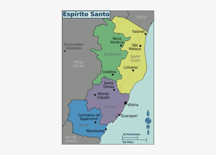 Regions Of Espírito Santo - Regions Map, transparent png #2026968