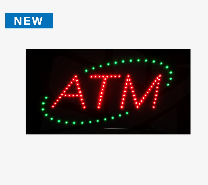 Turned On Atm Led Sign - Automated Teller Machine, transparent png #2027505