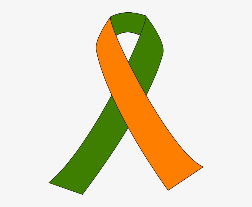 Small - Orange And Green Awareness Ribbon, transparent png #2028285