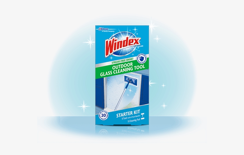 Get A Streak-free Shine In Half The Time - Windex All In One Outdoor Window Cleaner Kit, transparent png #2028448
