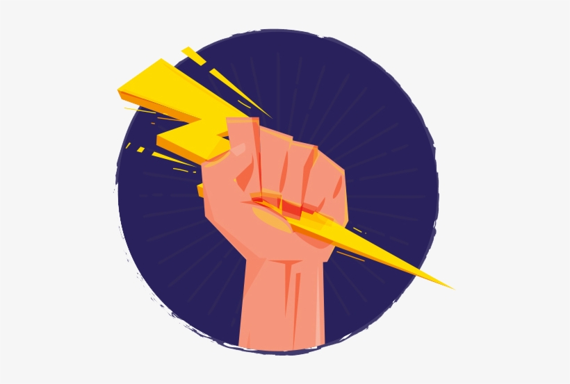 Zeus Thunderbolt Hand Illustration - Lightning Illustration, transparent png #2029047