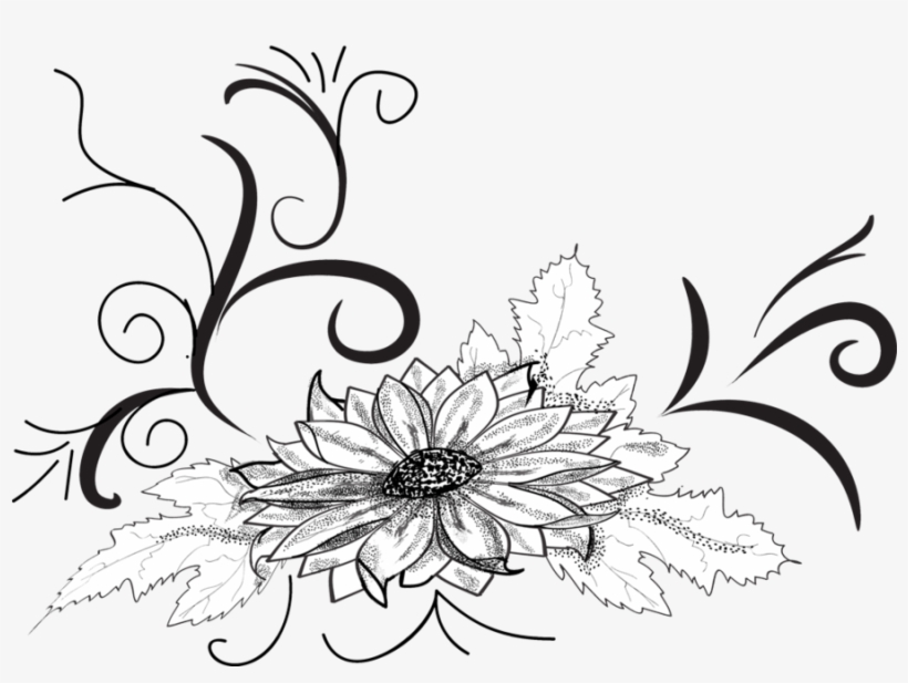 Image Black And White Stock By Roula On Deviantart - Corner Flower White Transparent, transparent png #2029933