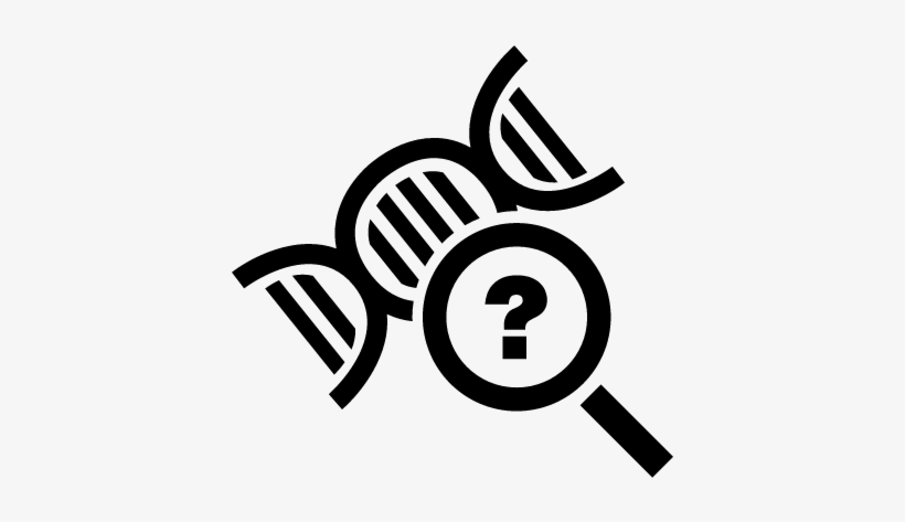 Science Symbol Of Dna With A Magnifier Tool With A - Magnifying Glass Dna Icon, transparent png #2030387