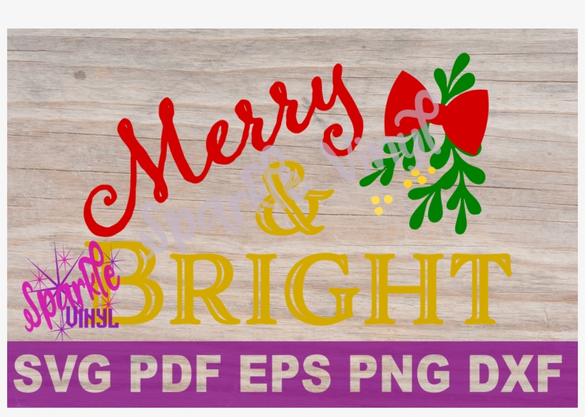 Svg Christmas Merry And Bright Farmhouse Sign Stencil - Scalable Vector Graphics, transparent png #2030514