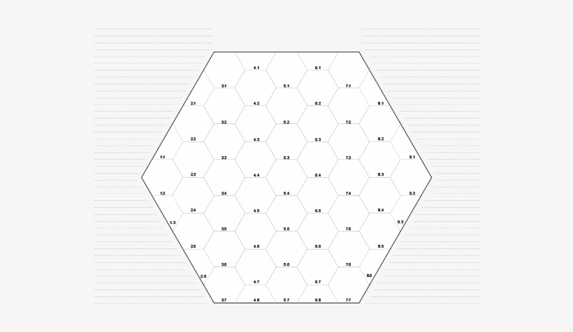 A4, 7 Hexes Side To Side - Monochrome, transparent png #2031695