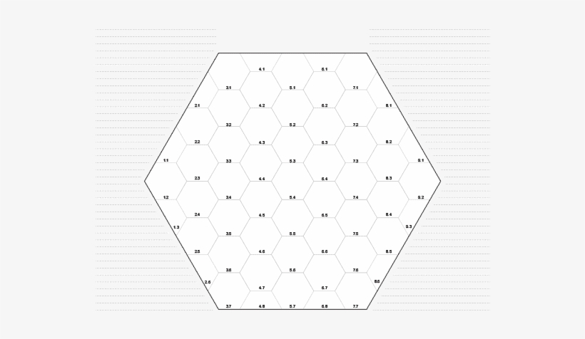 A4, 7 Hexes Side To Side - Monochrome, transparent png #2031695