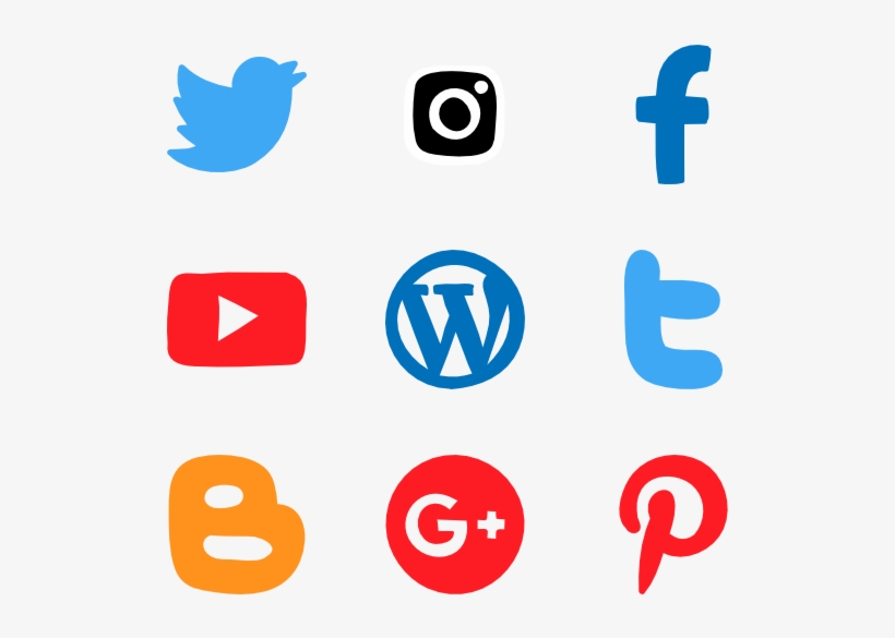 Hand Drawn Social Networks - Button, transparent png #2032151