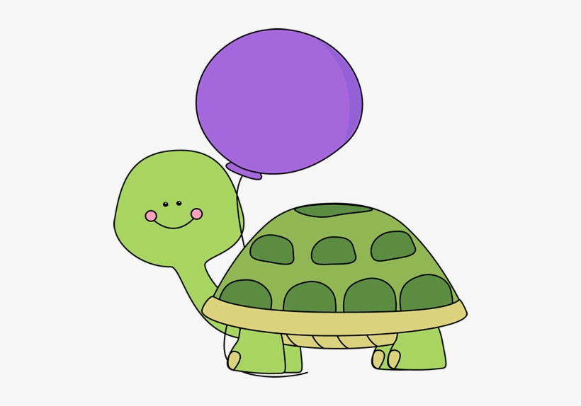 Turtle With Purple Balloon Clip Art - Turtle Birthday Clipart, transparent png #2032311