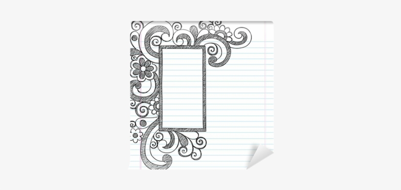 Rectangle Doodle Frame Border Sketchy Back To School - Designs For Chart Paper Border, transparent png #2032864