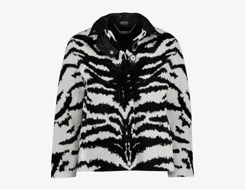 Cropped Zebra Print Jacket - Coat, transparent png #2033938