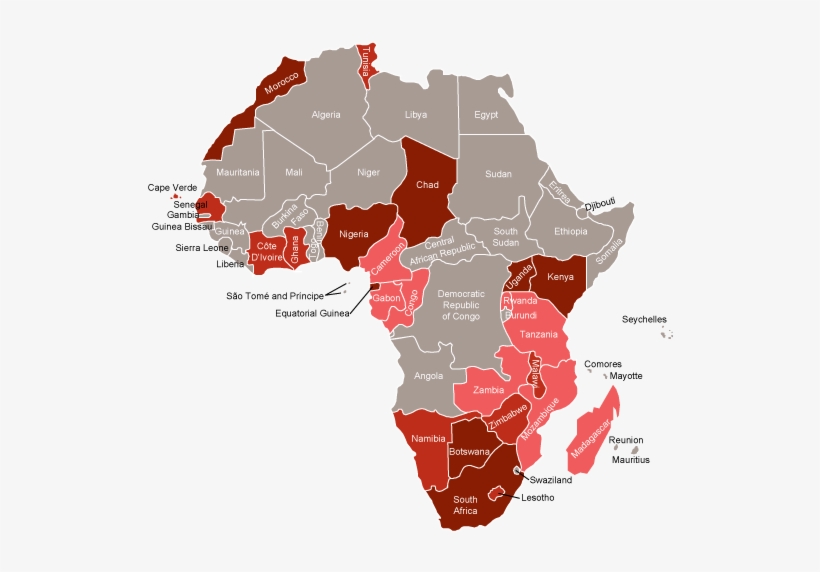 African Map With Countries Featured In The Publication - Africa Png, transparent png #2034295
