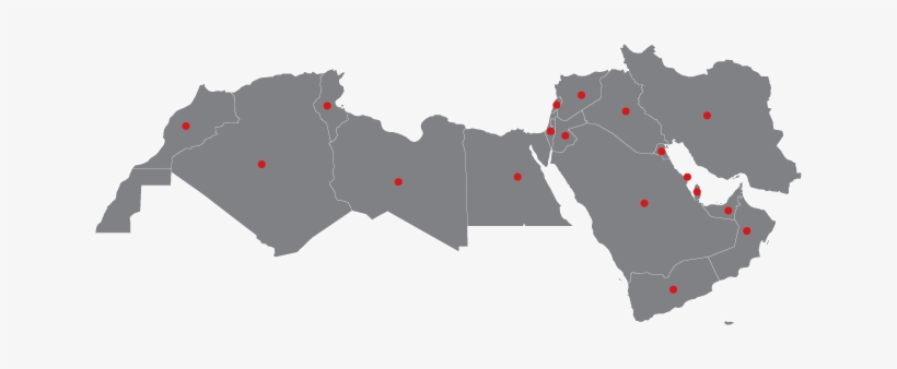 Middle East And North Africa - Middle East Map Grey, transparent png #2034499