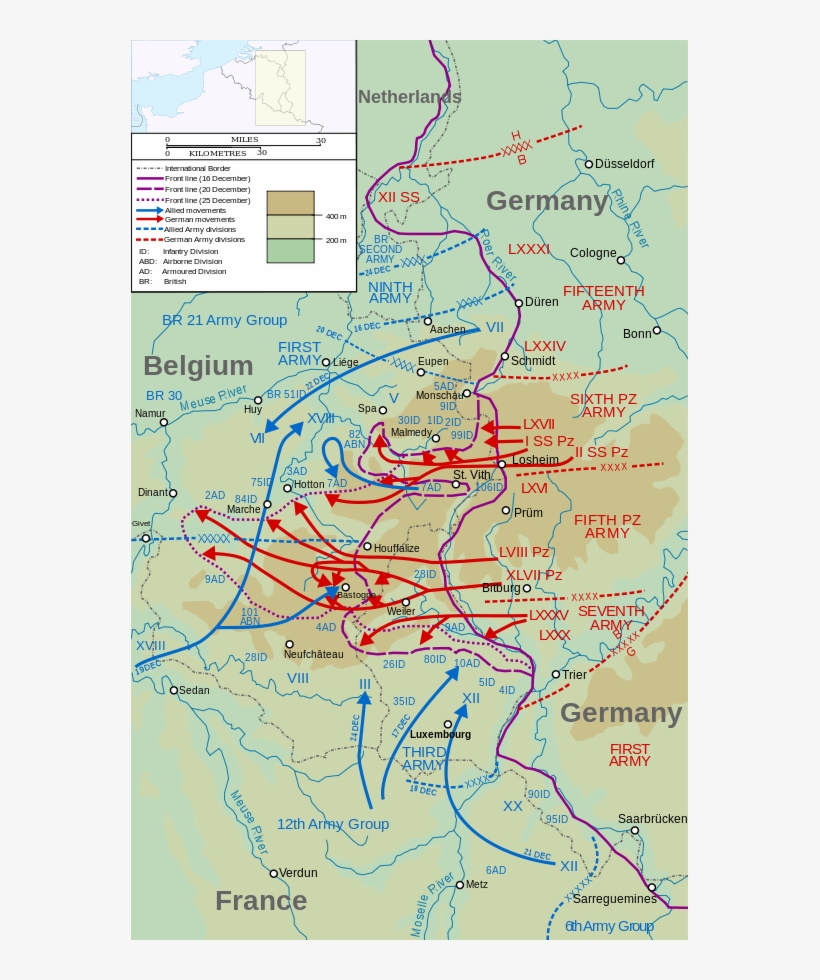 December 16, 1944 World War Ii- The Battle Of The Bulge - Battle Of Imphal Maps, transparent png #2034621