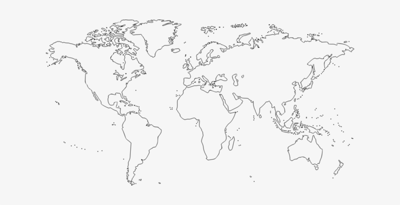 World Map Mapa Polityczna Border - Black And White Blank World Map, transparent png #2035079