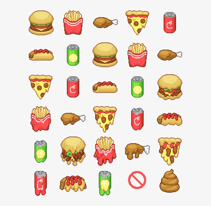 Pixel Food Png Clip Free Download - Fast Food Pixel Art, transparent png #2036323