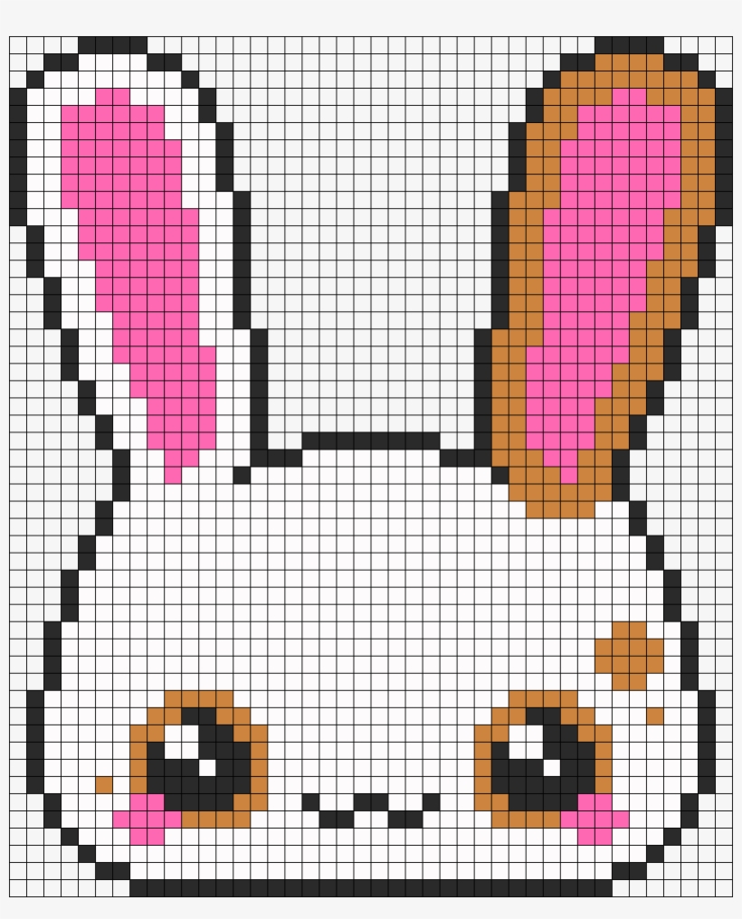 Kawaii Bunny Perler Bead Pattern / Bead Sprite - Pixel Art Kawaii Bunny, transparent png #2036378