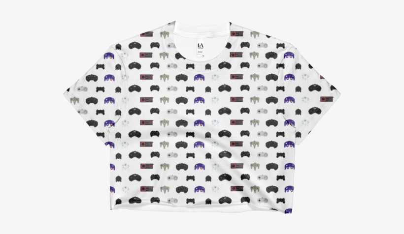 Pixel Game Controllers Ladies Crop Top - Sweater, transparent png #2036620