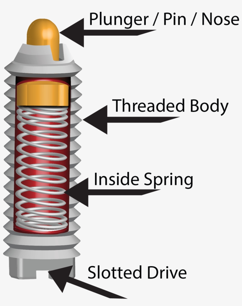 Spring Plunger Diagram - Inside A Ball Spring Plunger, transparent png #2036706