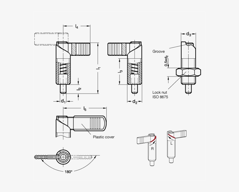 Stainless Steel-cam Action Indexing Plungers With 180° - Rastfunktion, transparent png #2037478
