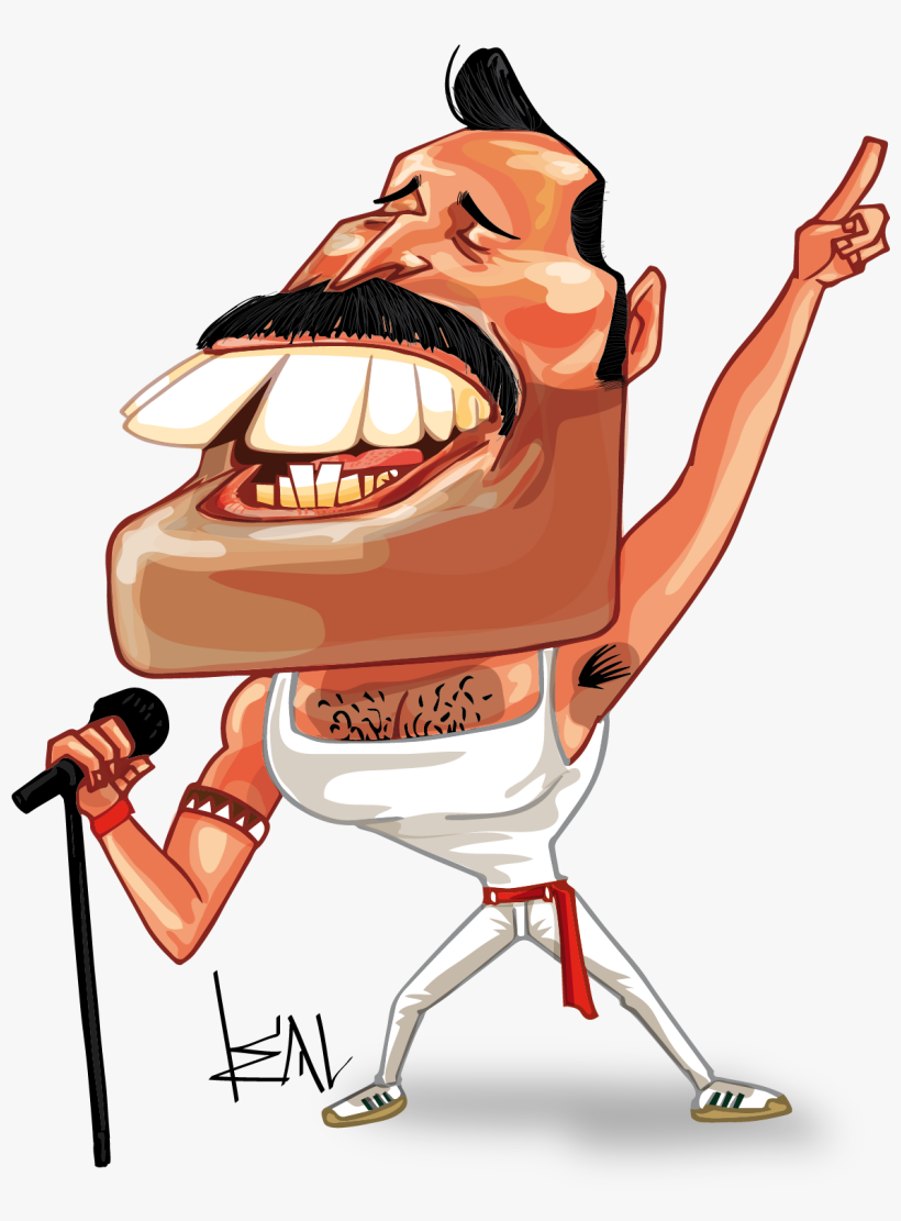 Freddy Mercury - Cartoon, transparent png #2038204