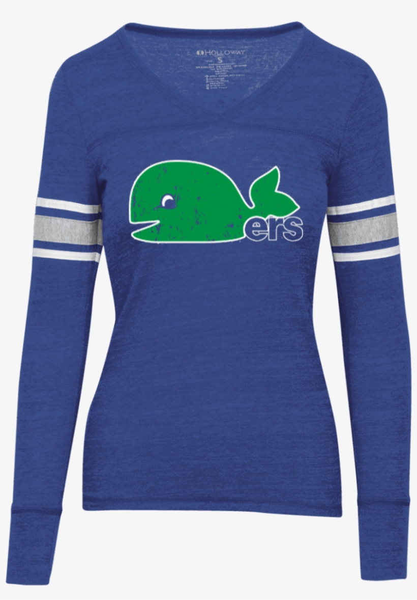 Hartford Whalers Inspired Juniors Vintage V-neck Tee - Sweater, transparent png #2038616