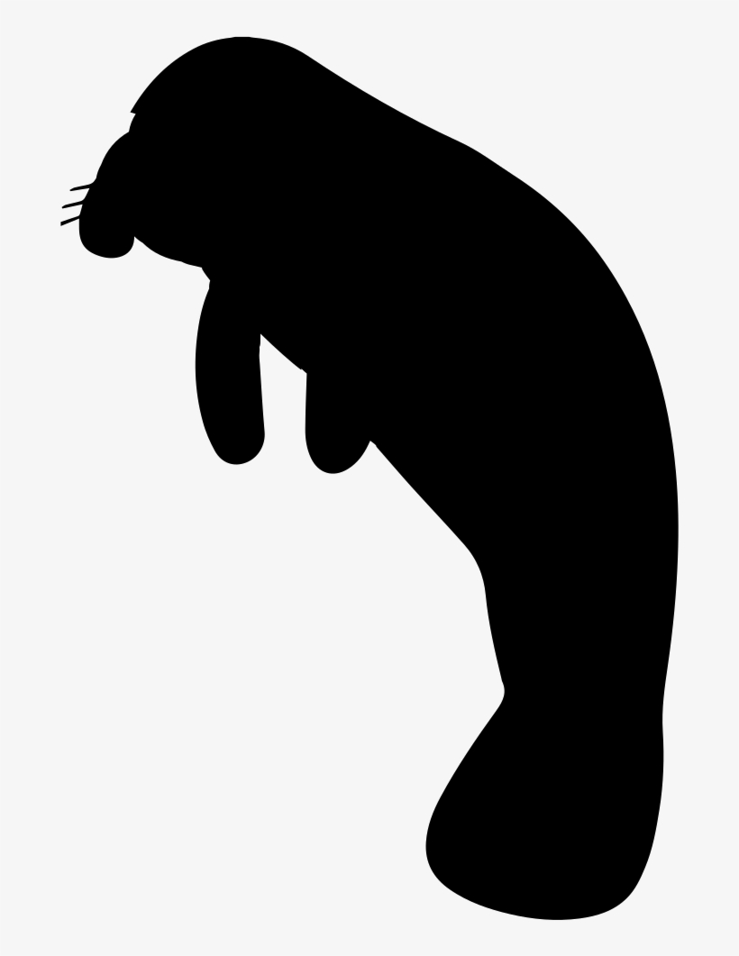 Manatee Mammal Animal Shape Comments - Black And White Manatee Clip Art, transparent png #2038674