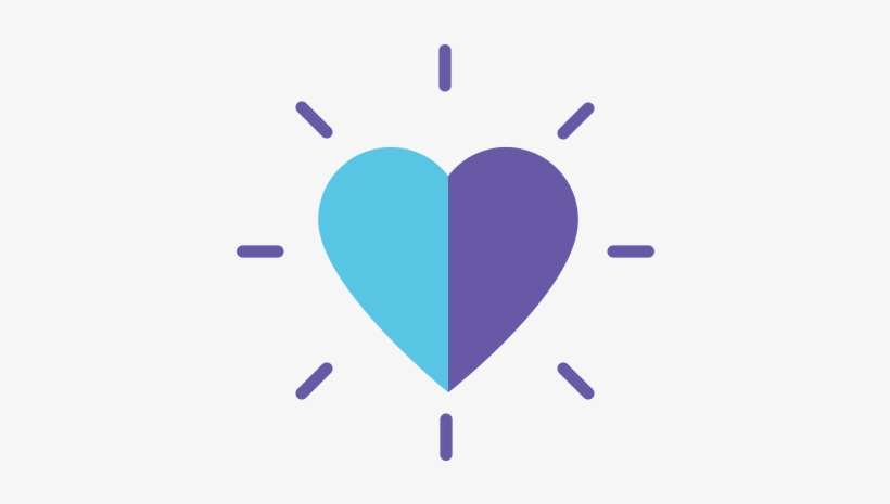 Original Size Is 500 × 427 Pixels - Blue And Purple Heart, transparent png #2039371