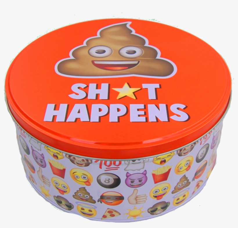 Gebäckdose 20cm Durchmesser Emoji Shit Happens Party, transparent png #2041092