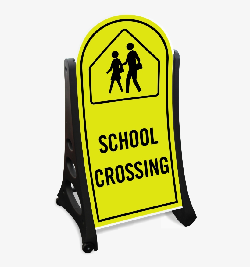 School Crossing Sidewalk Sign Kit - Green School Zone Sign, transparent png #2042375