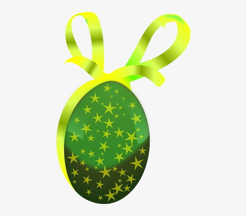 Egg, Gift, Easter, Easter Egg, Green, Ribbon - Ovo De Páscoa Verde, transparent png #2042955