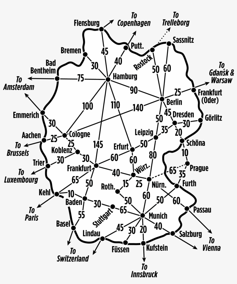 Train Fares - Germany - Map, transparent png #2044669