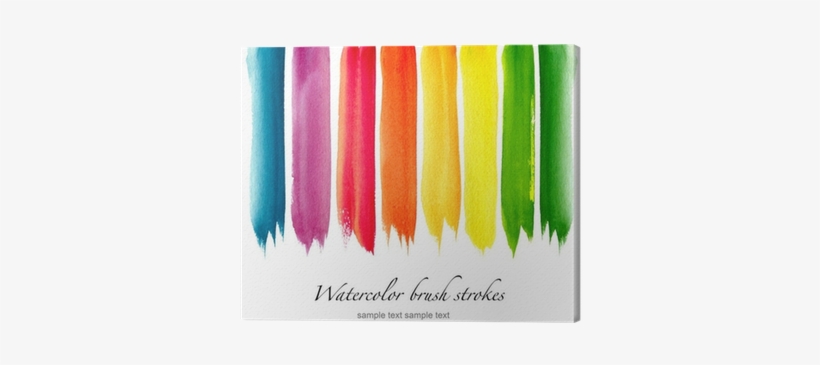Set Of Colorful Watercolor Brush Strokes Canvas Print - Watercolor Painting, transparent png #2044757