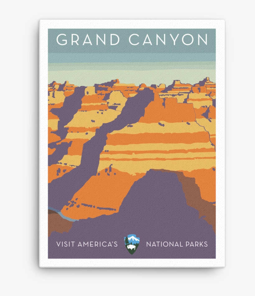 Grand Canyon Canvas - Santa Fe Railroad, Grand Canyon National Park, Arizona,, transparent png #2044810