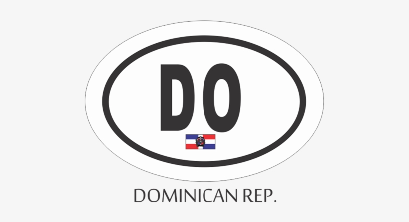 Dominican Republic Black And White Oval Decal - Parker, transparent png #2046797