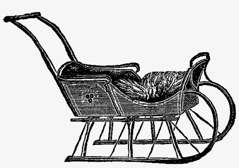 Vintage Wood Cutter Sleigh - Clip Art, transparent png #2047389