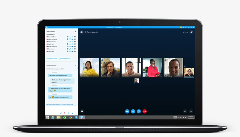 With Skype, You Can Host Or Attend Online Meetings - Skype On Laptop, transparent png #2048547