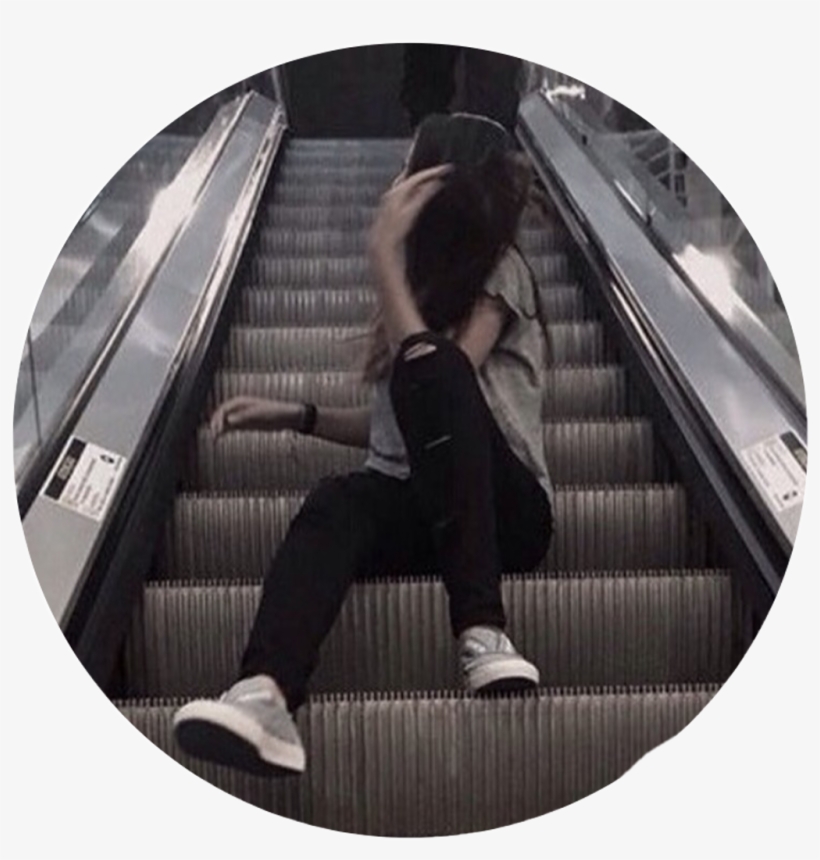 Tumblr Aesthetic Dark Grunge Girl Escalator Circle - Aesthetic Fotos Dark Grunge, transparent png #2049850