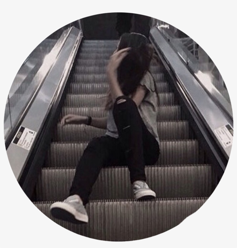 Tumblr Aesthetic Dark Grunge Girl Escalator Circle - Aesthetic Fotos ...