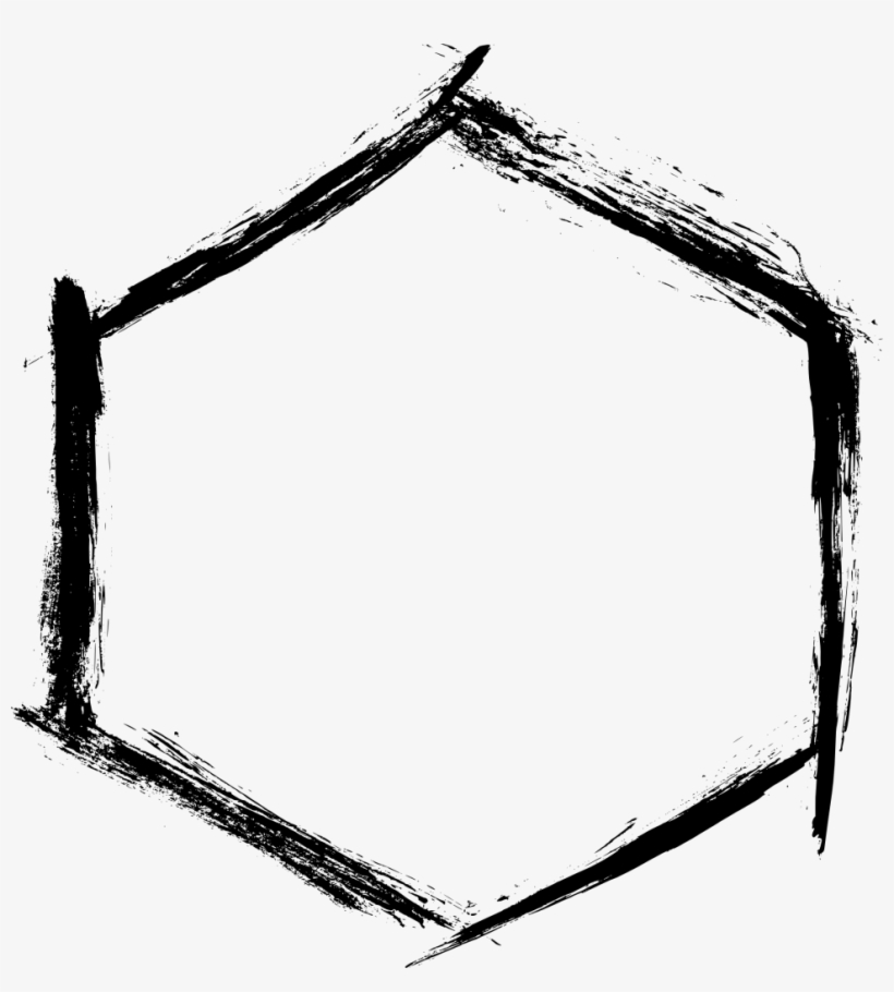 4 Grunge Hexagon Frame - Portable Network Graphics, transparent png #2049918
