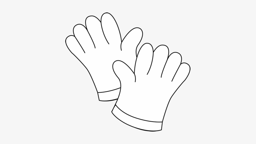 Black And White Gardening Gloves Clip Art - Garden Gloves Clipart Black And White, transparent png #2049922