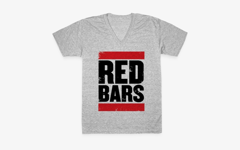 Red Bars V-neck Tee Shirt - H Double Hockey Sticks, transparent png #2050848