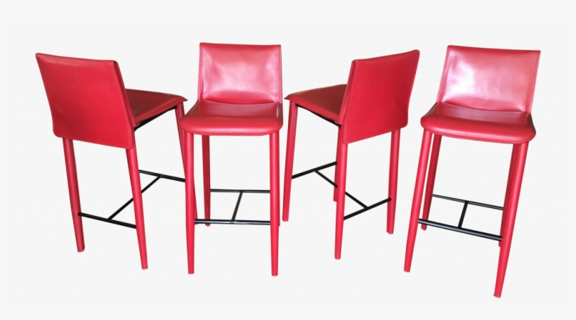 Red Leather Bar Stools Beautiful Fasem Of Italy Relaix - Italian Red Leather Bar Stool, transparent png #2051095