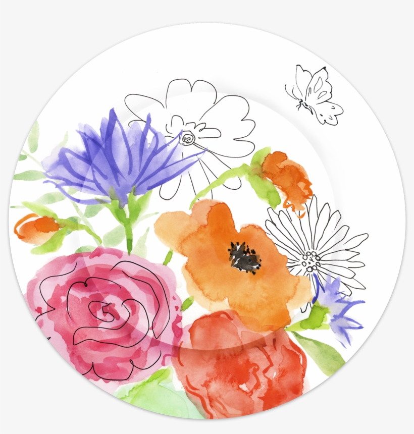 Ff1675 Watercolor Garden - Flower, transparent png #2051422