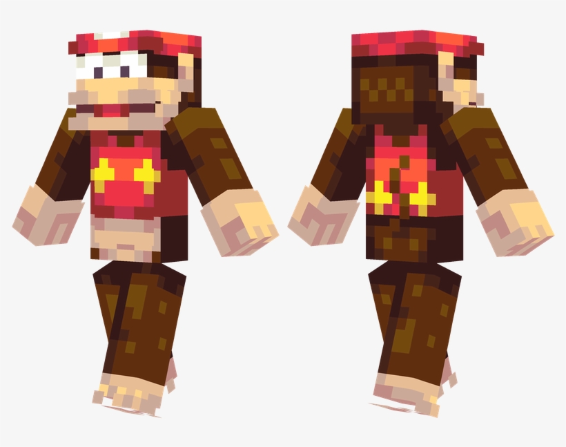 Diddy Kong - Minecraft Diddy Kong Skin, transparent png #2052535